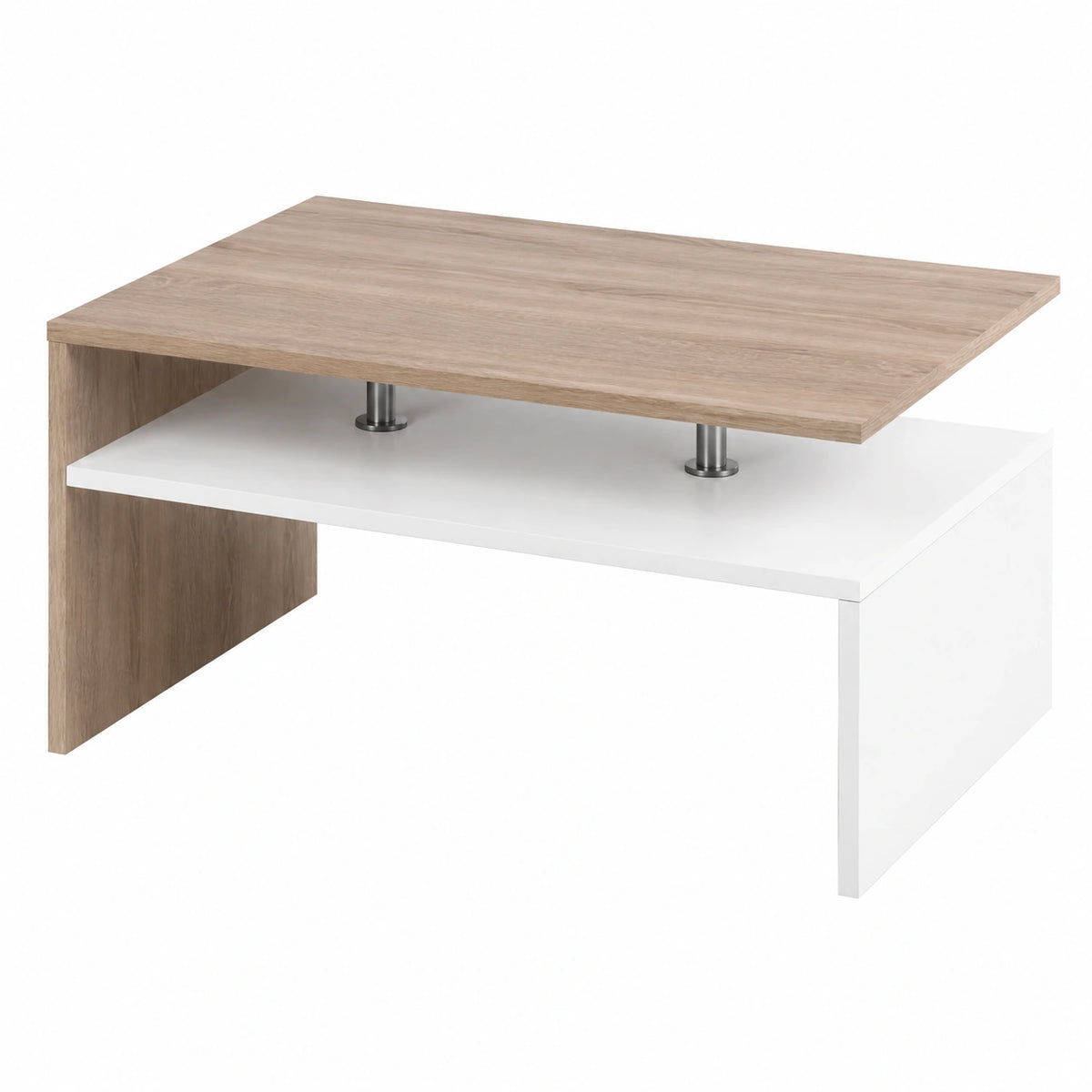Tavolino Divano Tavolo Caff¨¨ da Salotto Rettangolare Moderno in Legno MDF e Metallo con Ripiano Inferiore Arredamento Interni Dimensione 90 ¡Á 59 ¡Á 42