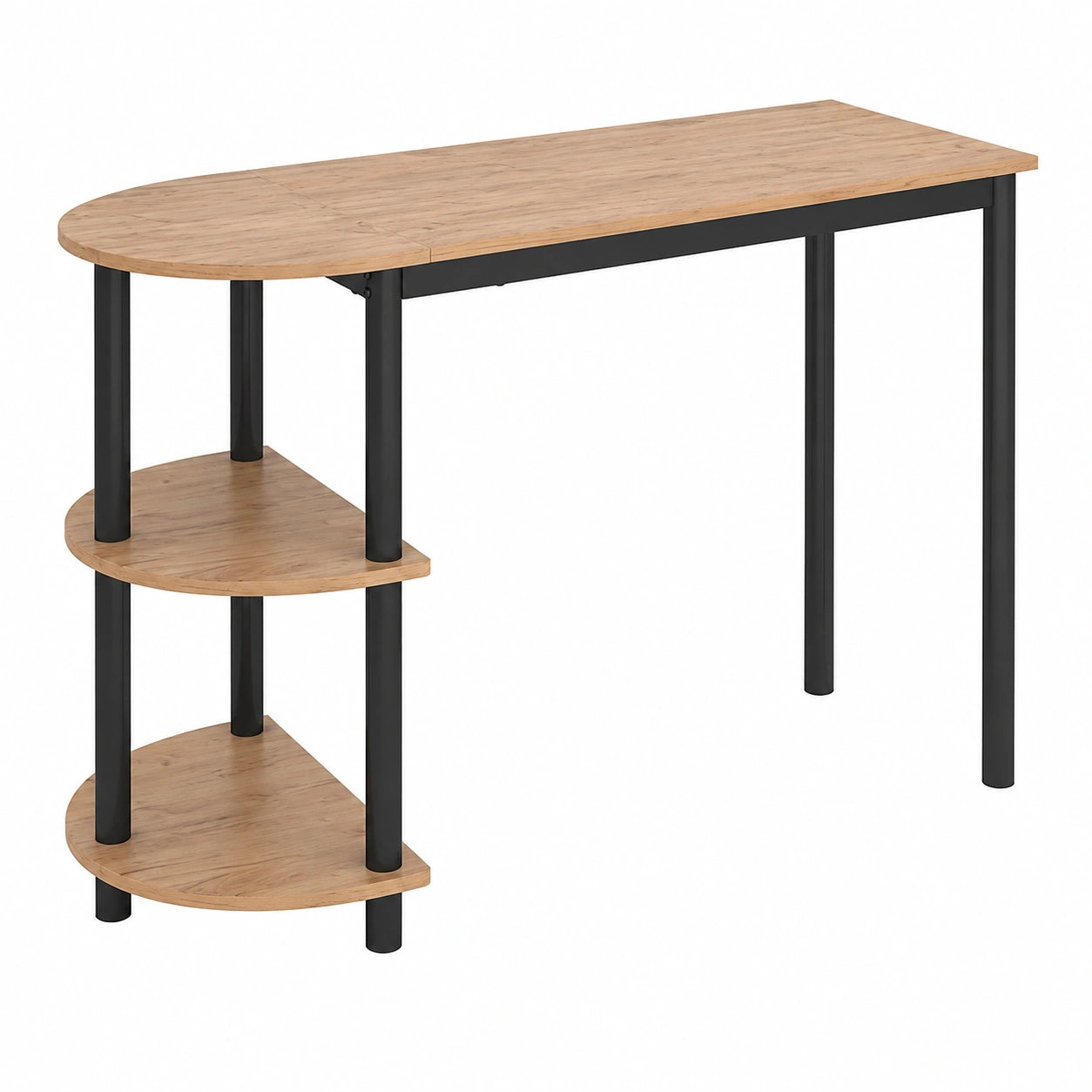Tavolo da cucina Freetown, Rovere Goldkraft, nero, 110 ¡Á 50 cm, con ripiani aperti