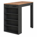 Tavolo bar alto Repose, Rovere dorato, antracite, 67 ¡Á 100 cm, per l'utilizzo come tavolo alto con ripiani regolabili