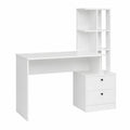 Tavolo da pranzo Denton, Bianco, 136 ¡Á 55 cm, con 2 cassetti, con vani aperti per una conservazione flessibile