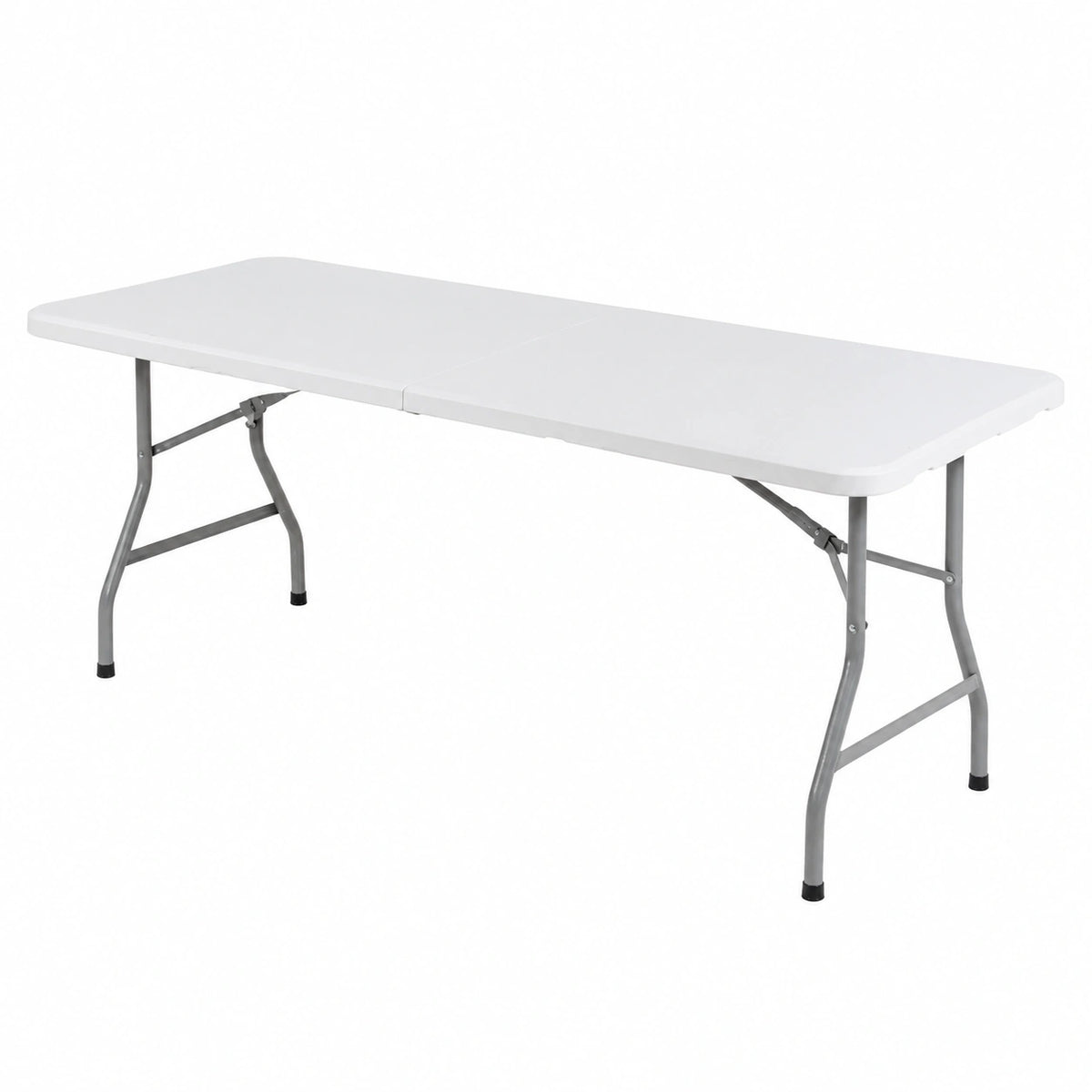 Tavolo Rettangolare Pieghevole, 180 ¡Á 70 H74 cm, Bianco, con Struttura in Metallo Verniciato, per Catering