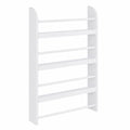Libreria da Parete con 4 Ripiani in Legno Bianco Impermeabile, Carico Massimo 30kg (59cm x 12cm x 113cm)