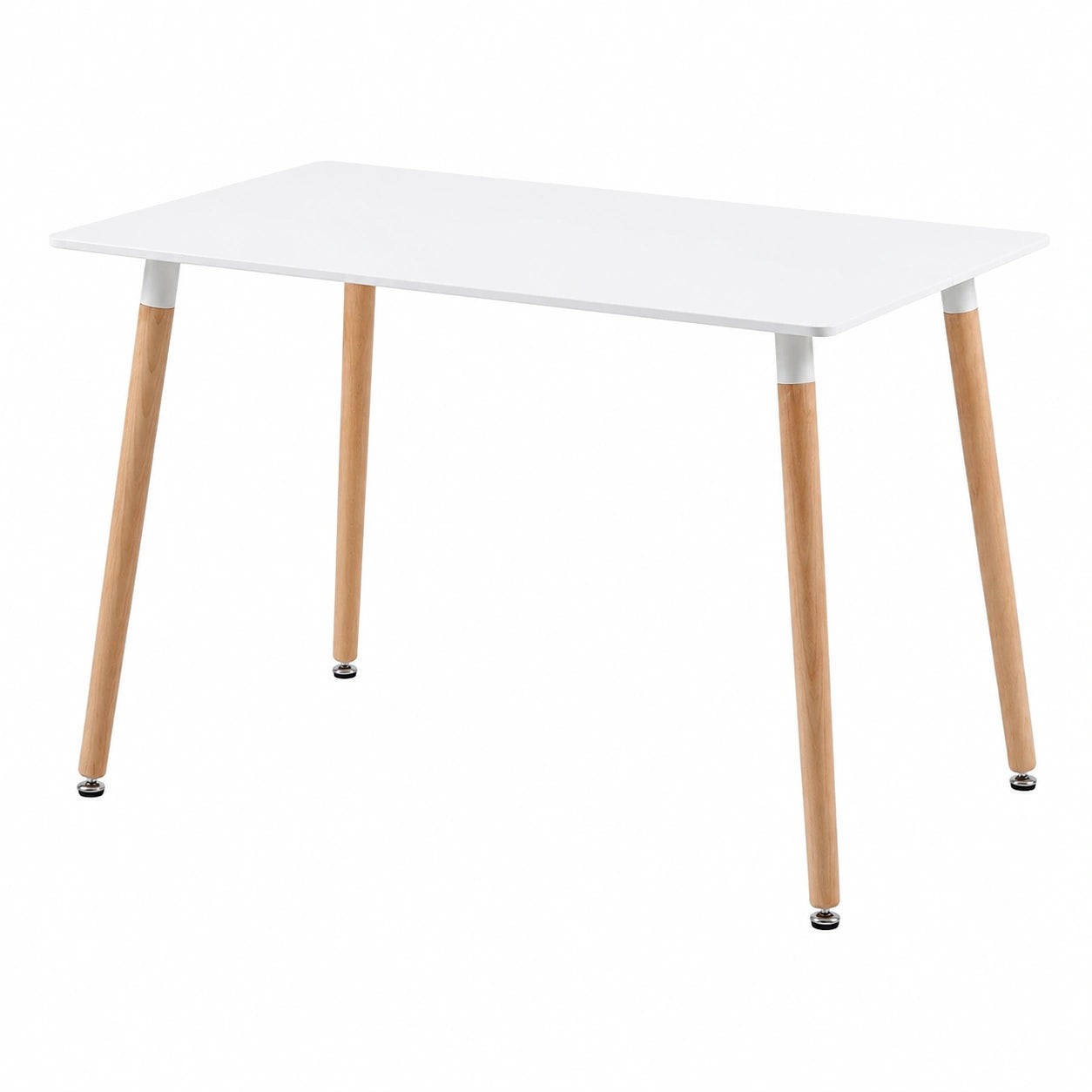 H.J WeDoo Rechteckig Esstisch K¨¹chentisch Buchenholz 4 St¨¹hle Esszimmertisch Tisch Holzbein MDF Wei? 110 ¡Á 70 ¡Á 75 cm(Nur Tisch)