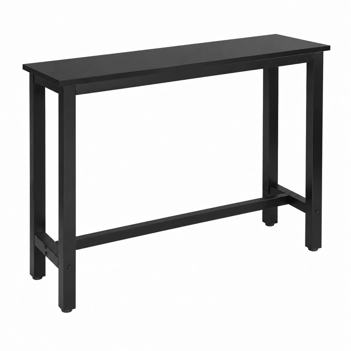 Tavolo da Bar Rettangolare Alto Tavolino Bancone per Cucina in Metallo Legno 120 ¡Á 40 ¡Á 100 cm