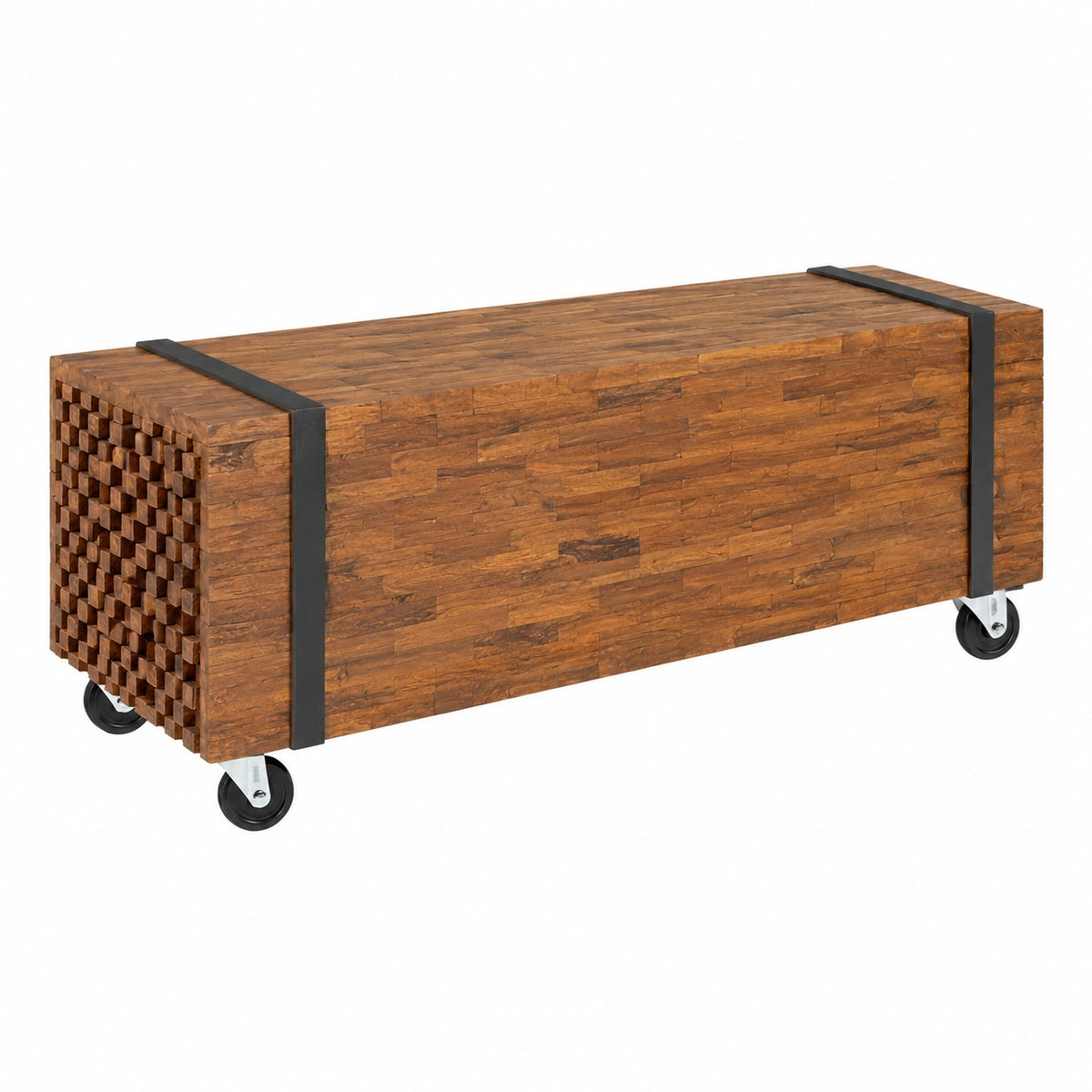 Tavolo Soggiorno Tavolino Salotto Moderno Scrivania Piccola Tavolo Da Giardino Tavolino da Caff¨¨ 110 ¡Á 45 ¡Á 38 cm in Legno Massello di Teak per Sala