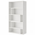 Libreria Estensibile in Legno Melaminico, Salvaspazio da 72, 138 ¡Á 24 ¡Á 181 cm, Moderno e Versatile, Adatta per Casa e Ufficio, Colore Bianco
