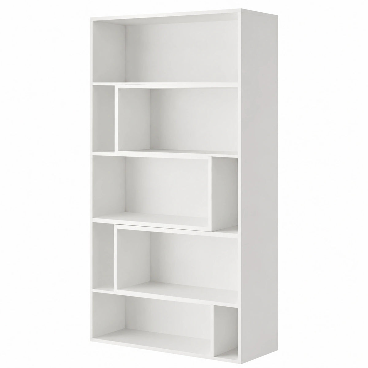 Libreria Estensibile in Legno Melaminico, Salvaspazio da 72, 138 ¡Á 24 ¡Á 181 cm, Moderno e Versatile, Adatta per Casa e Ufficio, Colore Bianco