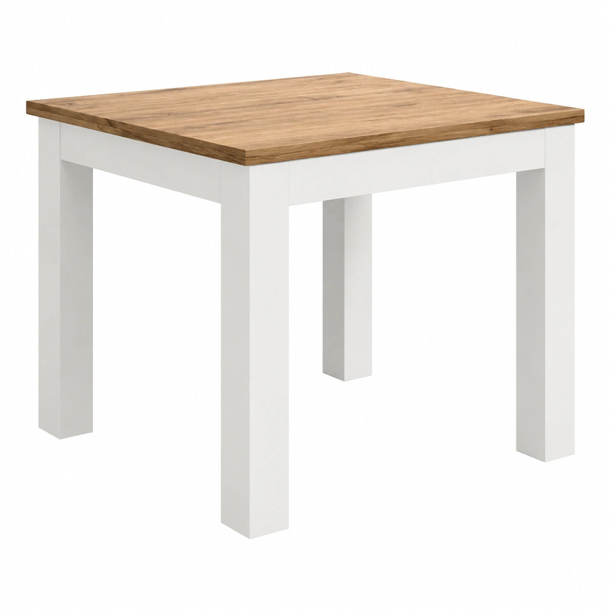 Tavolo Allungabile Marta, Piano Rovere Rustica, Gambe Bianche, Cucina, Soggiorno