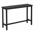 Tavolo da Bar Rettangolare Alto Tavolino per Cucina in Metallo Legno 140 ¡Á 40 ¡Á 100 cm