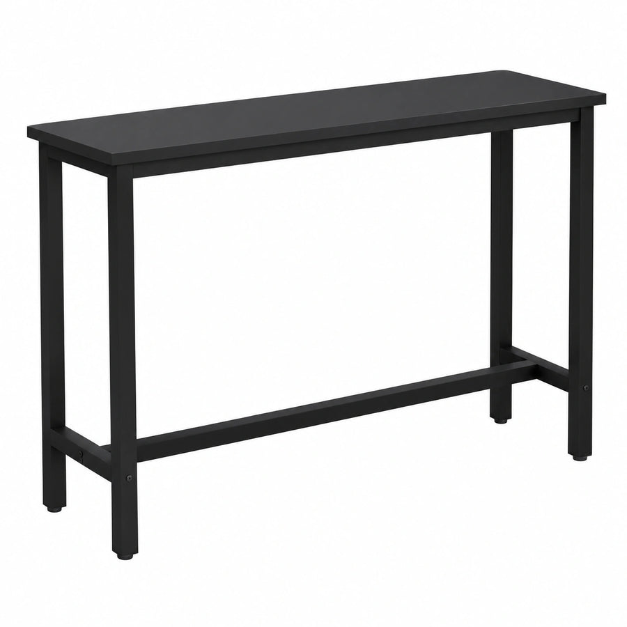 Tavolo da Bar Rettangolare Alto Tavolino per Cucina in Metallo Legno 140 ¡Á 40 ¡Á 100 cm