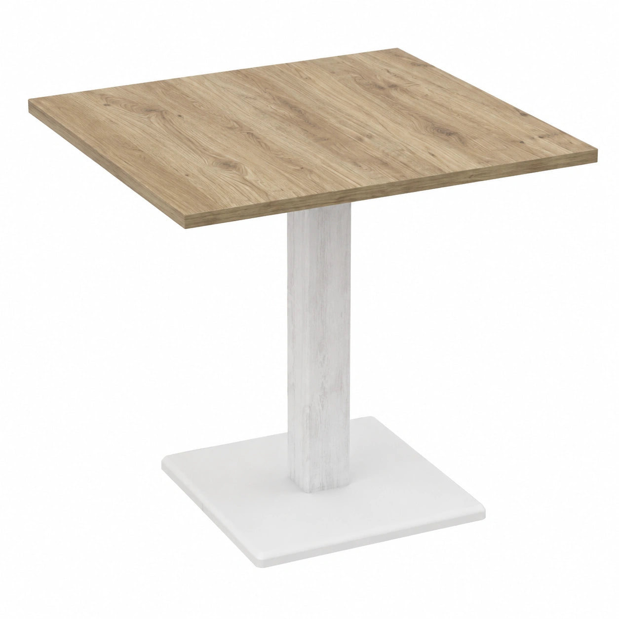 TAVOLO BAR, BISTROT, RISTORANTE QUADRATO CON PIEDE CENTRALE 60, 70, 80 cm colori assortiti (ROVERE CADIZ A475 - BIANCO, 60 ¡Á 60)