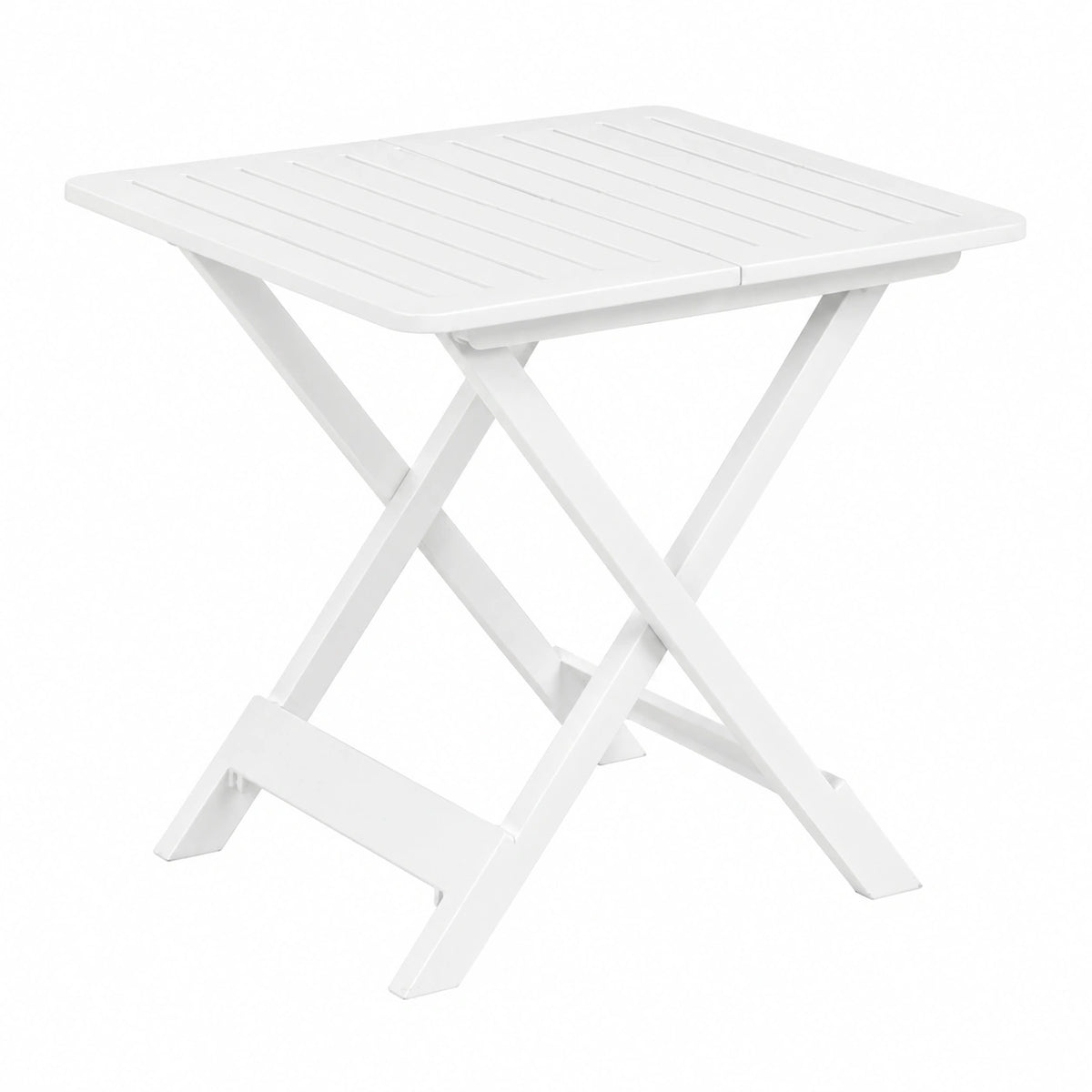 Tavolo da Giardino in Plastica: Moderno, Resistente ed Adatto anche per gli Interni.Facile da Riporre e per gli Spazi Esterni. (Bianco, Tevere