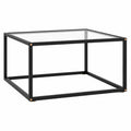 Tavolo da soggiorno moderno nero con vetro temperato 80 ¡Á 80 ¡Á 35 cm adatto per camera da letto, soggiorno, ufficio, sala riunioni, studio