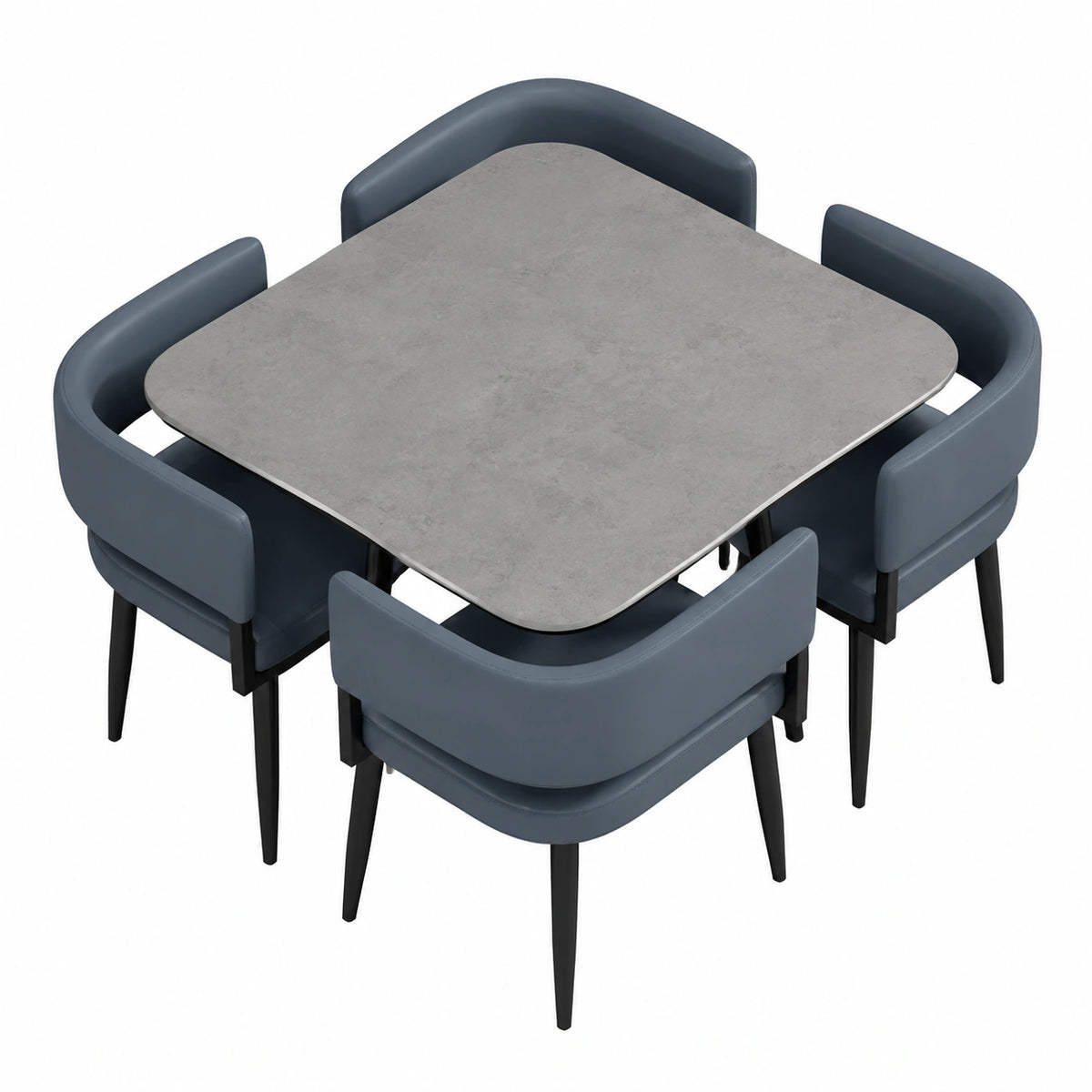 Moderno set da pranzo per 45 pezzi mobili da cucina con tavolo quadrato, rotondo e 4 sedie, per piccoli spazi, soluzione elegante per sale da pranzo