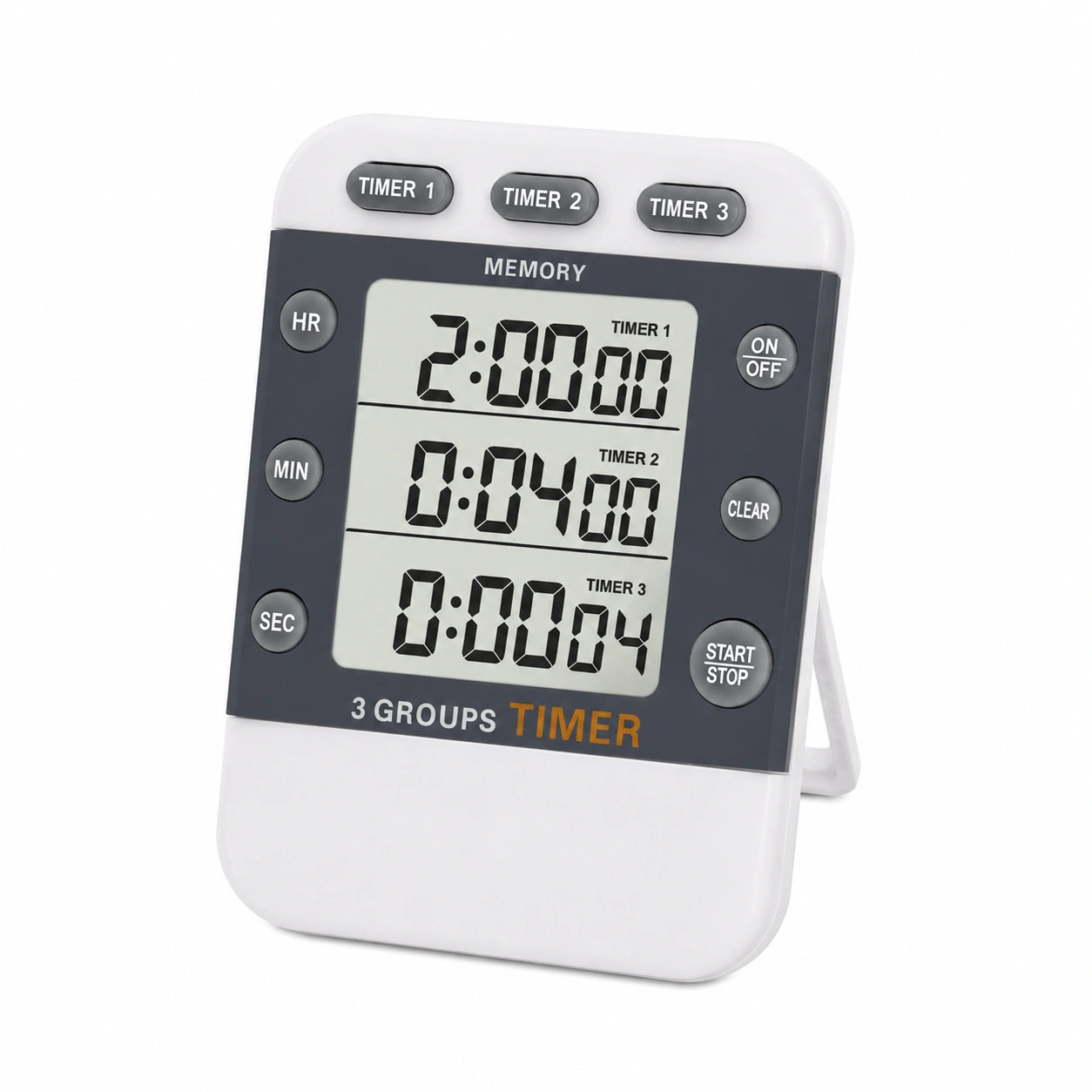 Timer Cucina Digitale Magnetico 3 Canali Volume Regolabile, Con conteggio su, gi¨´, cronometro, ampio display