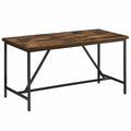 Tavolo da Pranzo Rettangolare per 6 Persone 150 ¡Á 80 ¡Á 75 cm Marrone, Tavolo da Cucina, Stile Industriale, Piedini Regolabili, Legno e Acciaio