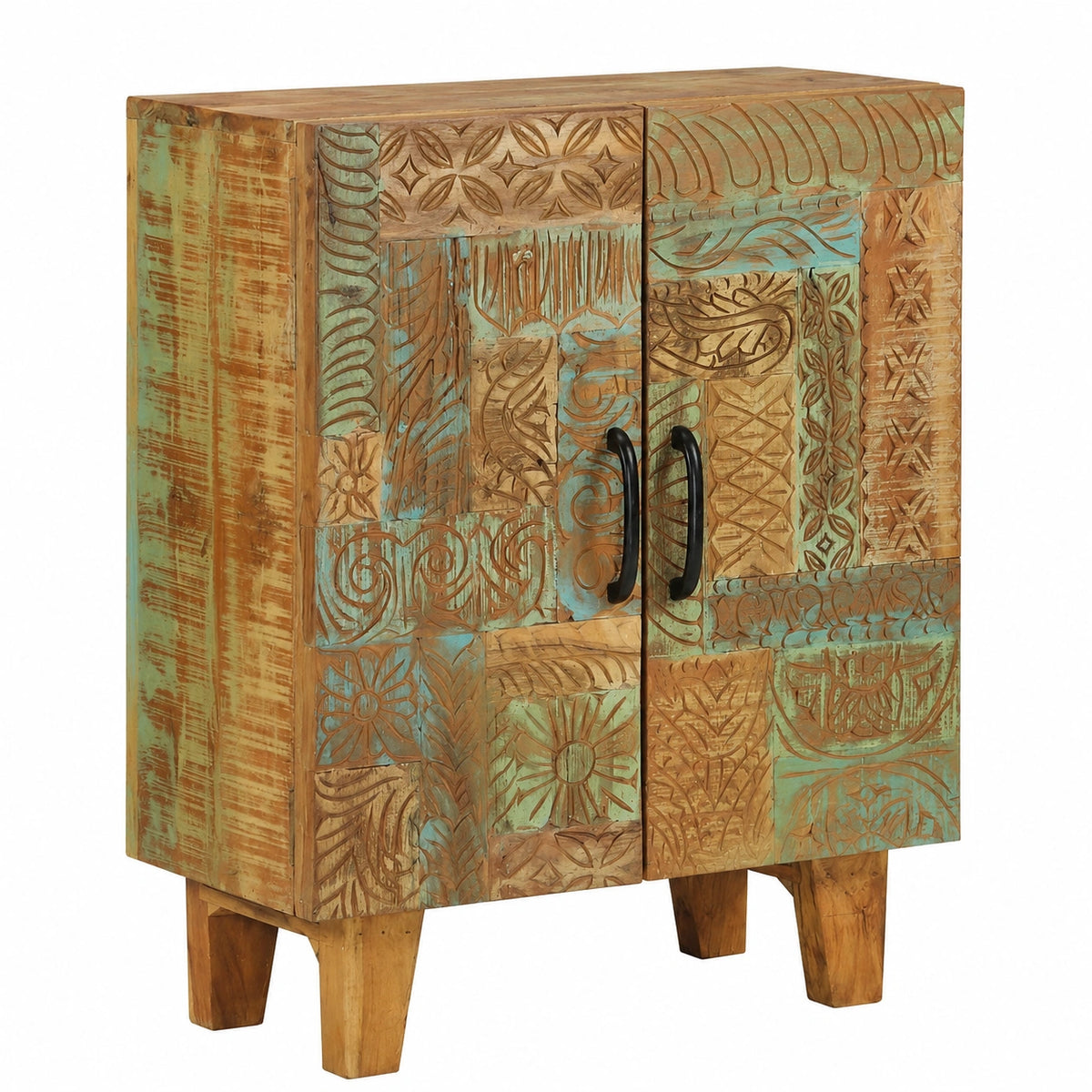 Tavolino Per Divano Scrivania Salvaspazio Tavolino Salotto Moderno Tavolo Soggiorno Credenza Intagliata a Mano 55 ¡Á 30 ¡Á 75 cm Legno Massello
